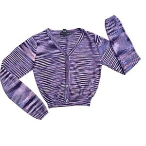 Y2K Club Monaco Striped Crop Cardigan
